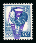 Stamp of France » Libération FOUGERES : 1944, coq 40cts bleu Mayer n° 1 neuf *,