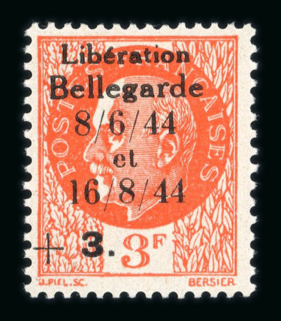 Stamp of France » Libération BELLEGARDE : 1944, variétés Mayer Y&T n° 1a, n° 3a,