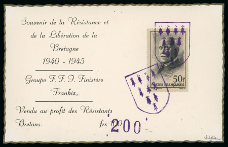 Stamp of France » Libération BREST Groupe FFI Frankiz : 1945, Mayer n° 1, n° 2 et n° 4 oblitérés s
