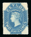 Stamp of Ceylon » 1861-64 Watermark Star 1861-64 2/- dull blue, rough perf. 14-15½, a wonderfully