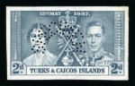 Stamp of Turks and Caicos Islands 1937 Coronation ½d. to 3d. set of three  variety imperforate.