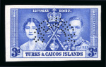 Stamp of Turks and Caicos Islands 1937 Coronation ½d. to 3d. set of three  variety imperforate.
