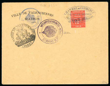 Stamp of France » Guerre Valenciennes : 1914, Y&T n° 1 oblitéré sur belle enveloppe
