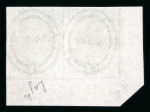 Stamp of Great Britain » 1855-1900 Surface Printed » 1873-80 Large Coloured Corner Letters 1877 4d. sage green, JA-JB, Pl 15, imperf pair from