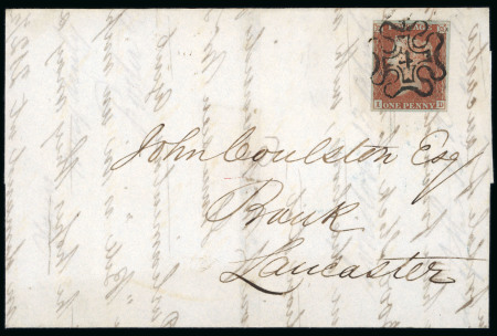 Stamp of Great Britain » 1841 1d Red 1841 1d red brown ID pl. 29 tied to cover by London number 4 in black Maltese cross