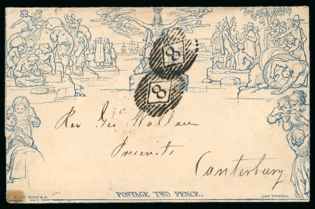 Stamp of Great Britain » 1840 Mulreadys & Caricatures » 2d Lettersheets and Envelopes 1844 (Au 9) 2d. Letter sheet, stereo A104, from London