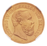 Germany, Hessen, 1892, Ludwig IV, 20 Mark, Au. 