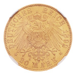 Germany, Hessen, 1892, Ludwig IV, 20 Mark, Au. 