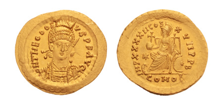 Roman Empire, Theodosius II, 402-450, Au solidus, 4.49 g. 