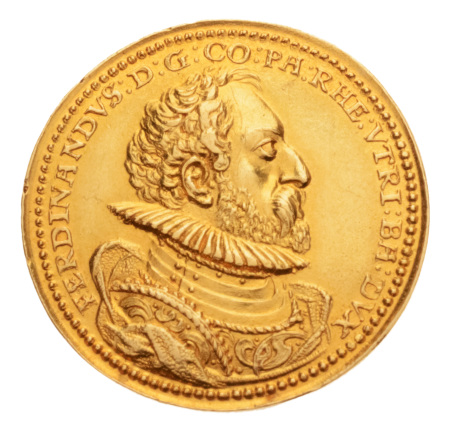 Bavaria, Albert V, 1550-1579, 2 Ducats, Hubert Gerhard workshop, Au, 6.84 g.