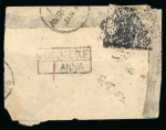 Stamp of Indian States » Jammu & Kashmir 1877-78 1/2a black in oil colour on native paper used on small part cover from Jammu to Amritsar