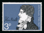 Stamp of Great Britain » Queen Elizabeth II 1971 Literary Anniversaries 3p and 5p mint n.h. with gold omitted