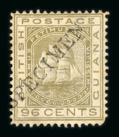 Stamp of British Guiana 1876-79 1c to 96c set of eight with "SPECIMEN" type BG2 handstamps