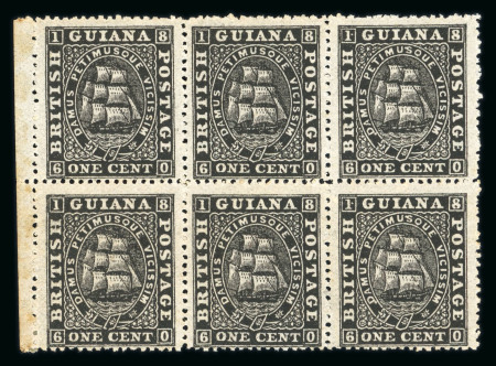 Stamp of British Guiana 1863-76 group of mint blocks