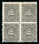 Stamp of British Guiana 1863-76 group of mint blocks