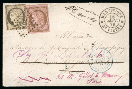 Stamp of Colonies françaises » Colonies Générales 1876, lettre Colonies générales affranchie des n°18