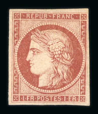 Stamp of France » Type Cérès de 1849-1850 1849, Cérès 1ère émission Y&T n°6 1fr très belle nuance,