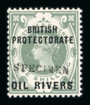 Stamp of Nigerias » Niger Coast Protectorate 1892-94 overprinted (type 1) set of six values to 1s handstamped SPECIMEN mint n.h.