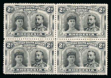 Stamp of Rhodesia 1910-13 2d black and grey black perforation 15 in mint block of four