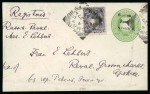 Stamp of Kenya, Uganda and Tanganyika » British East Africa 1896 (Apr 27) "British East Africa" overprint 2 1/2a envelope sent to Reval, uprated with 1895 (Jul) 4 1/2a