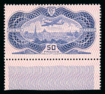 Stamp of France » Poste Aérienne 1936, 50f burelé Y&T n° 15 neuf ** MNH joli bord de