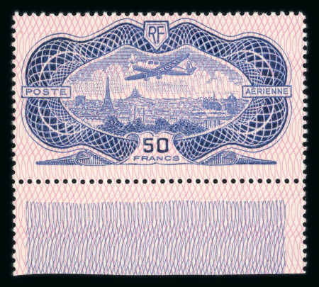 Stamp of France » Poste Aérienne 1936, 50f burelé Y&T n° 15 neuf ** MNH joli bord de