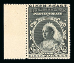 Stamp of Nigerias » Niger Coast Protectorate 1894 (Jan) 1/2d black perforated printer's sample, perf.15, mint n.h. left marginal