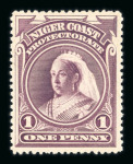 Stamp of Nigerias » Niger Coast Protectorate 1894 (May) 1d plum perforated printer's sample, perf.15, ungummed