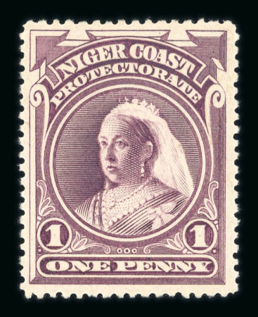 Stamp of Nigerias » Niger Coast Protectorate 1894 (May) 1d plum perforated printer's sample, perf.15, ungummed