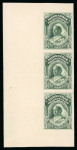 Stamp of Nigerias » Niger Coast Protectorate 1894 (May) 1s imperforate printer's sample in left marginal vertical strip of three, ungummed