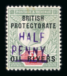 Stamp of Nigerias » Niger Coast Protectorate 1893 Old Calabar Provisionals group of eight stamps in mixed condition