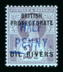 Stamp of Nigerias » Niger Coast Protectorate 1893 Old Calabar Provisionals group of eight stamps in mixed condition