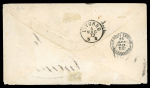 Stamp of Egypt » Italian Post Offices » Alexandria 1872 Combination cover bearing Third Issue 1pi red tied by POSTE EGIZIANE CAIRO 26 APRIL 72 cds with Italy pair of 20c (faults) tied by Alexandria "234" numerals, backstamped Livorno 4 MAG 72, missing portion of reverse