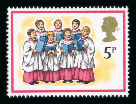 Stamp of Great Britain » Queen Elizabeth II 1978 Christmas UNISSUED 5p, affixed on original Ro