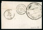 Stamp of France » Ballons Montés 1870, Y&T n°29B, lettre avec mention manuscrite "Par