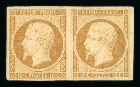 Stamp of France » Présidence de 1852 1852, 10c Napoléon, Présidence, Y&T n°9  bistre-jaune