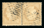 Stamp of France » Emission Cérès 1871-72 1871, Cérès Y&T n°59b 15c bistre, paire tête-bêche horizontale