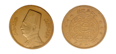 Egypt, King Fuad I 500 pi. Au, 42.50 g, AH 1348/1929.