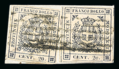Stamp of Italian States » Modena Provisional Government 1859 20c x 2 piece