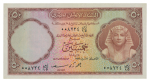 Egypt, 25 and 50 piastres 1952; Pick 28, 28, Hanafy M2 (25 P.T.b), M4 (50 P.T.b), with signature Saad.
