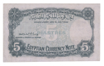 Egypt, Egyptian Government, 5 piastres, 1940; Pick 165b.  PMG 30 Very Fine.