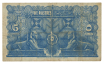 Egypt, Egyptian Government, 5 piastres 1918; Pick 162,   VF-EF