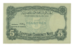 Egypt 5 piastres 1945; Pick 165a, Hanafy M5 (5 P.T.h).