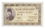 Egypt 5 piastres 1945; Pick 165b, Hanafy M5 (5 P.T.)