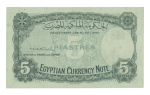 Egypt 5 piastres 1945; Pick 165b, Hanafy M5 (5 P.T.)