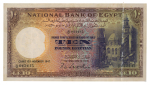 Egypt 10 pounds 1931; Pick 23, Hanafy M4 (10 L.E.d).