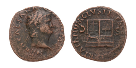 Roman Empire, Nero 53-68, bronze as, 10.09 g. Temple of Janus.