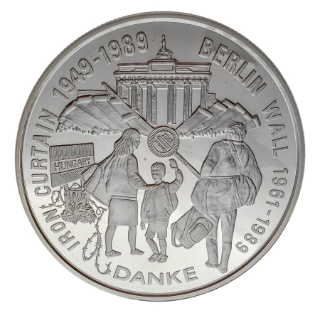 Hungary 1990, commemorative coin, Dismantling the Iron Curtain, 155 g.
