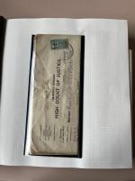 Stamp of Ireland » Revenues & Fiscals » Embossed Stamp Duty 1894-1925 Old-time attractive collection of 34 documents & 47 fragments and or stamps, neatly mounted on pages and housed in a Bordeaux Plymouth album, showing mostly documents with Saorstát Éireann or Rialtat Seadalac N