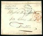Stamp of Ireland » Postal History (Arranged alphabetically by County) Donegal - Italic Receiving Houses: 1847-55 Selection of nine covers mounted on album pages, showing the following marking on the front or reverse of the covers or envelopes in blue or green: Manorcunningham/Strabane,  Ma